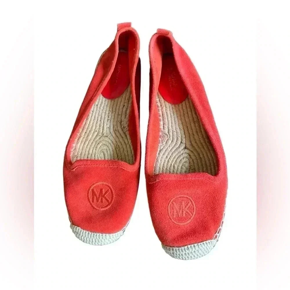 Michael Kors Orange Suede Espadrille Flats Sz 8M